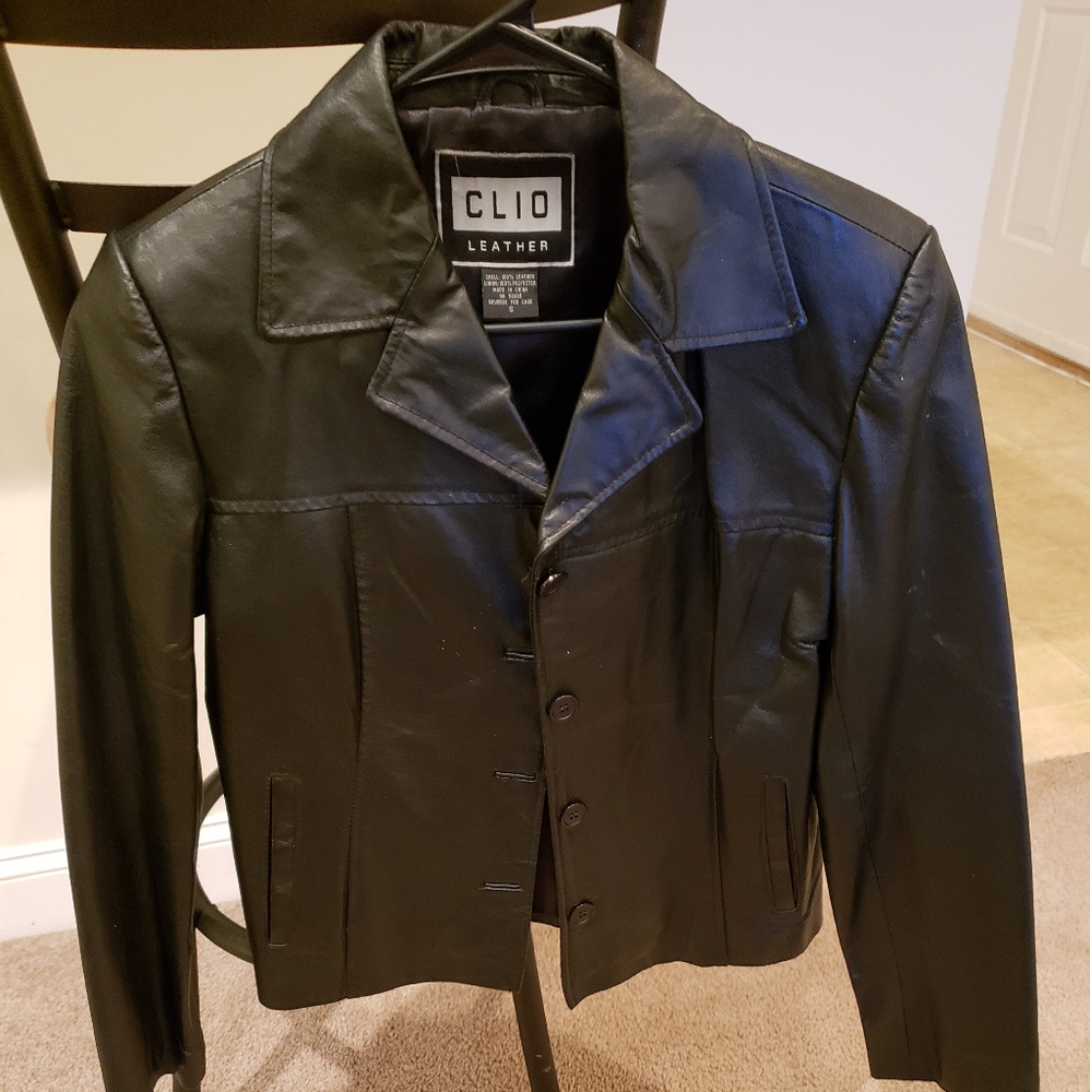 Black leather jacket